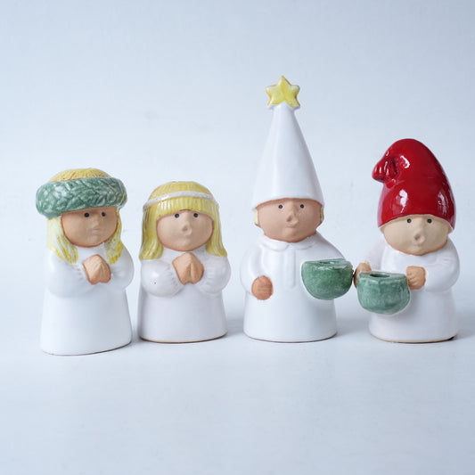 4体揃い リサ・ラーソン アドベントチルドレン(Advent Children)ろうそく立て 北欧ヴィンテージ スウェー - 全体像