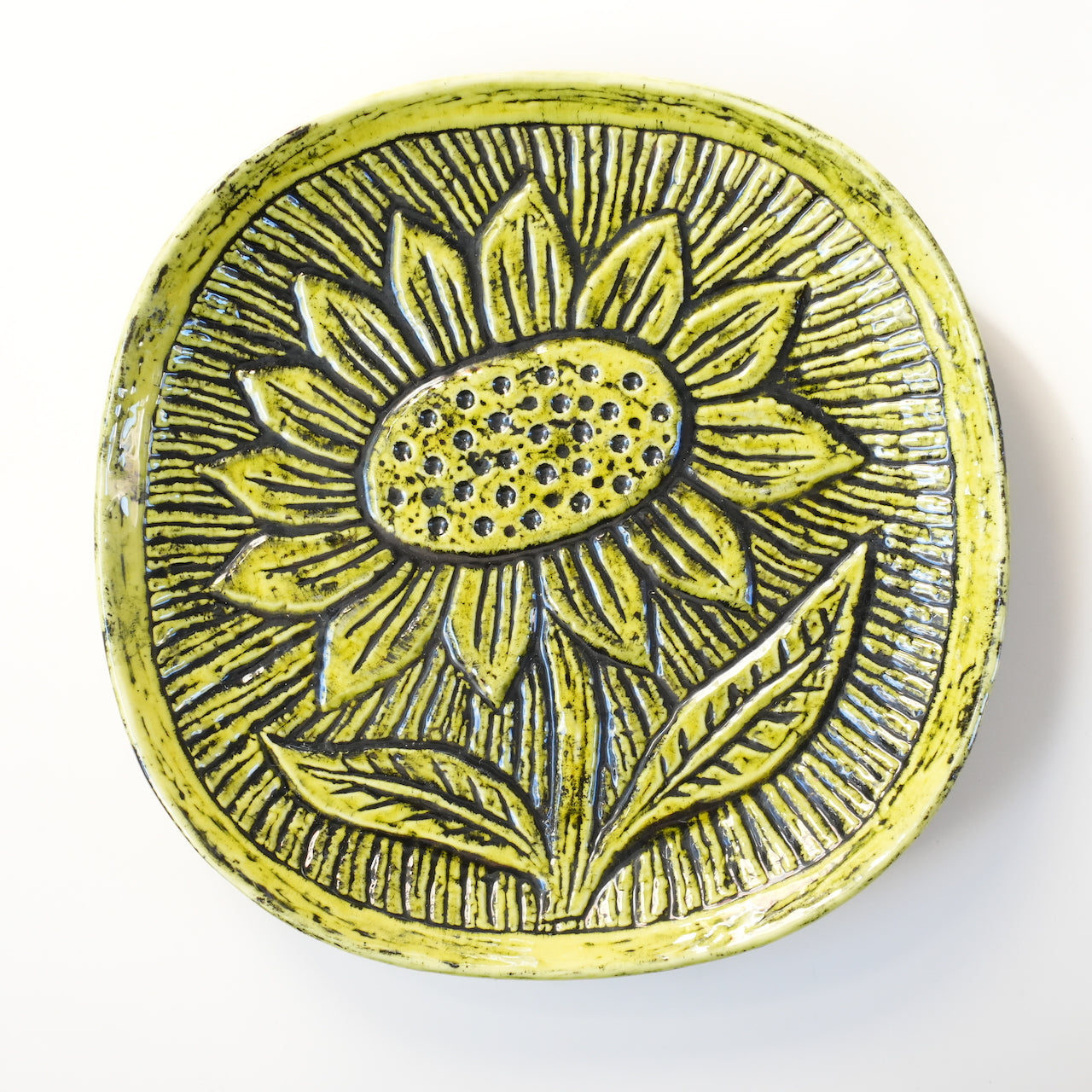 Large Rorstrand Gunnar Nylund Sunflower (Solros) Decorative Plate