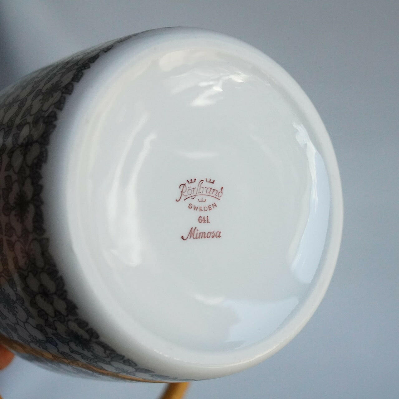 ロールストランド ミモザ(Mimosa)ティーポット 裏面(バックスタンプ)