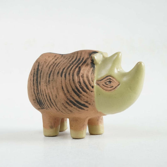 リサ・ラーソン 動物園(Menageri)サイ(Noshörning)の置物 - 全体像