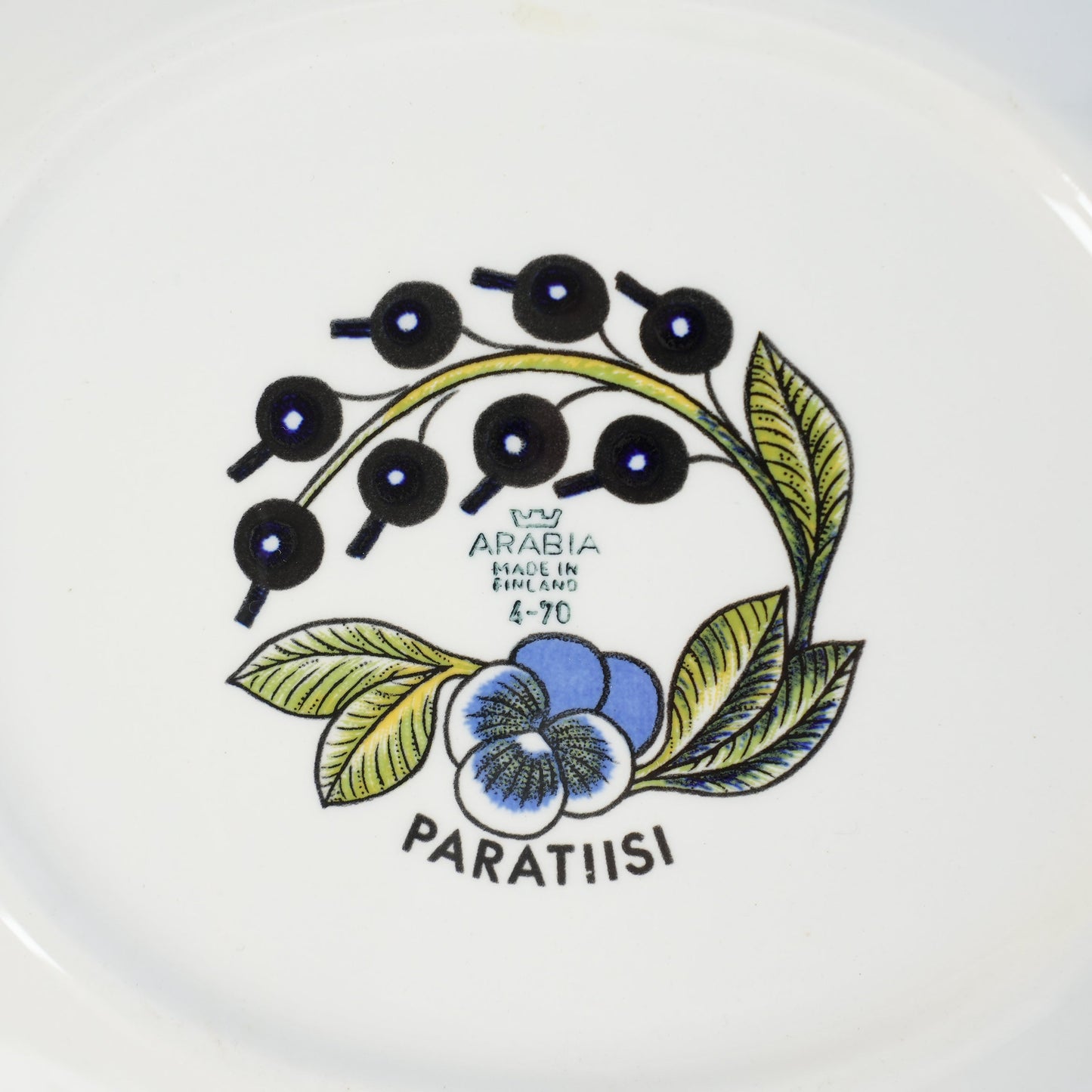 極美品【ヴィオラロゴ】アラビア(ARABIA)パラティッシ(Paratiisi)オーバルプレート25cm 1 裏面(バックスタンプ)