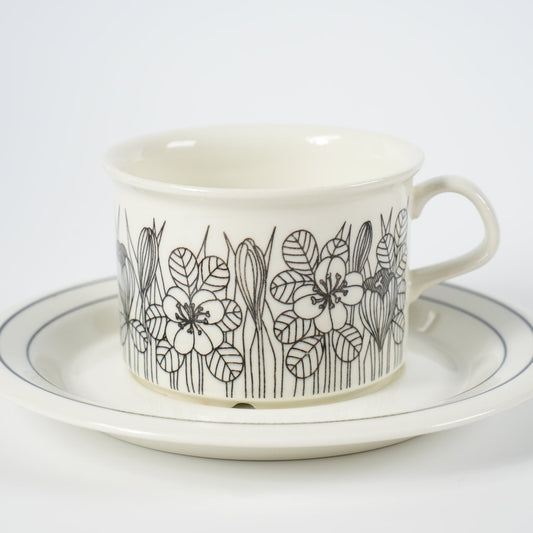 希少サイズ アラビア(ARABIA)クロッカス(Krokus)ティーカップ&ソーサー - 全体像