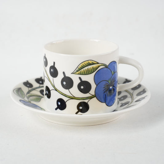 1988年製 旧ロゴカラー ARABIA(アラビア)Paratiisi(パラティッシ)コーヒーカップ&ソーサー - 全体像