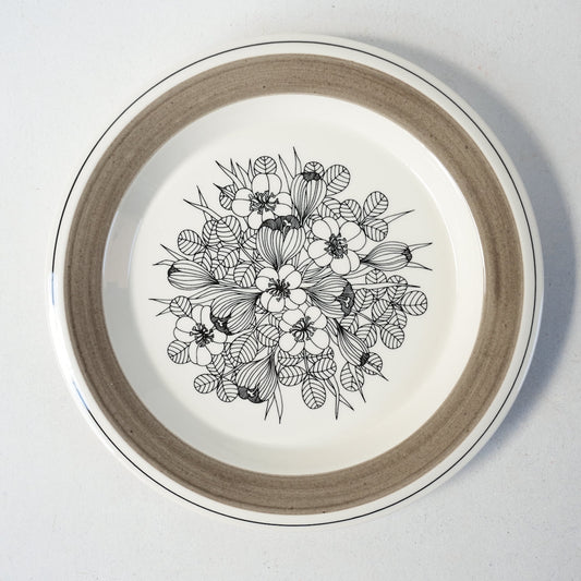 希少 ARABIA クロッカス(Krokus)グレーリム 24cmプレート 1 - 全体像