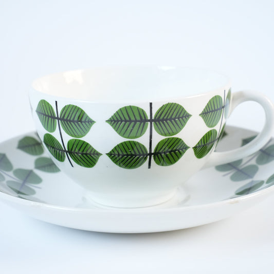 希少 グスタフスベリ ベルサ(Bersa)ヴィンテージ モーニングカップ&ソーサー - 全体像