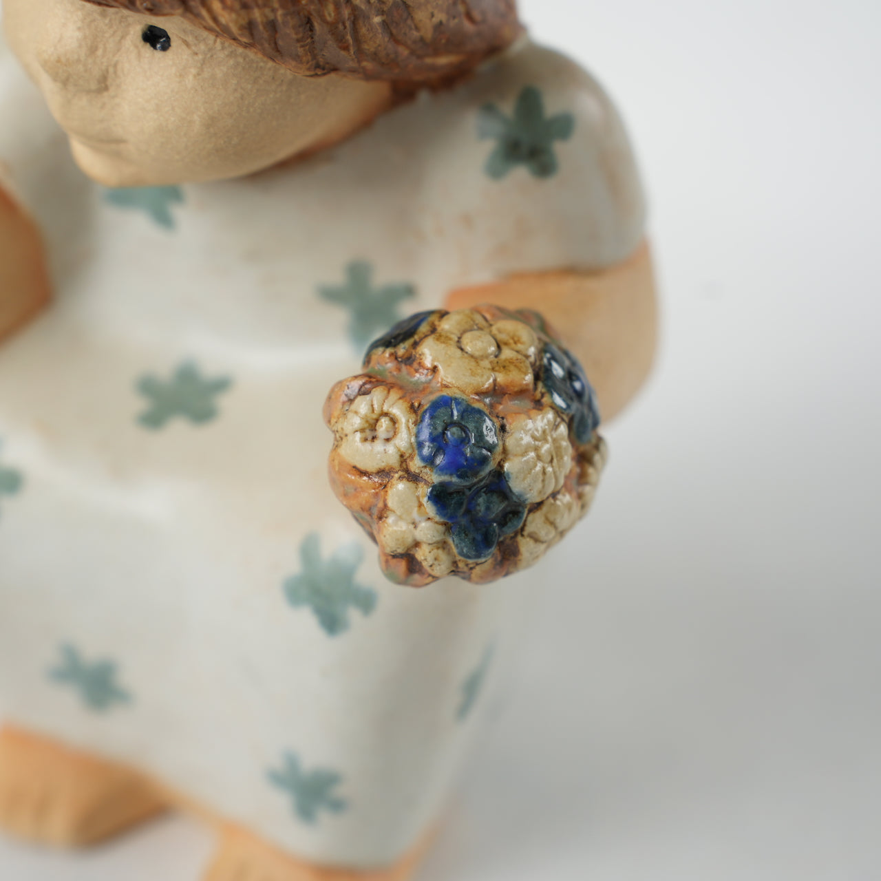希少 リサ・ラーソン フリーランス作品 花を摘む少女 裏面(バックスタンプ)