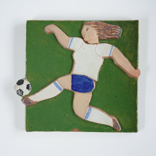 希少 リサ・ラーソン 女子サッカー(Damfotboll)の陶板 箱付き - 全体像