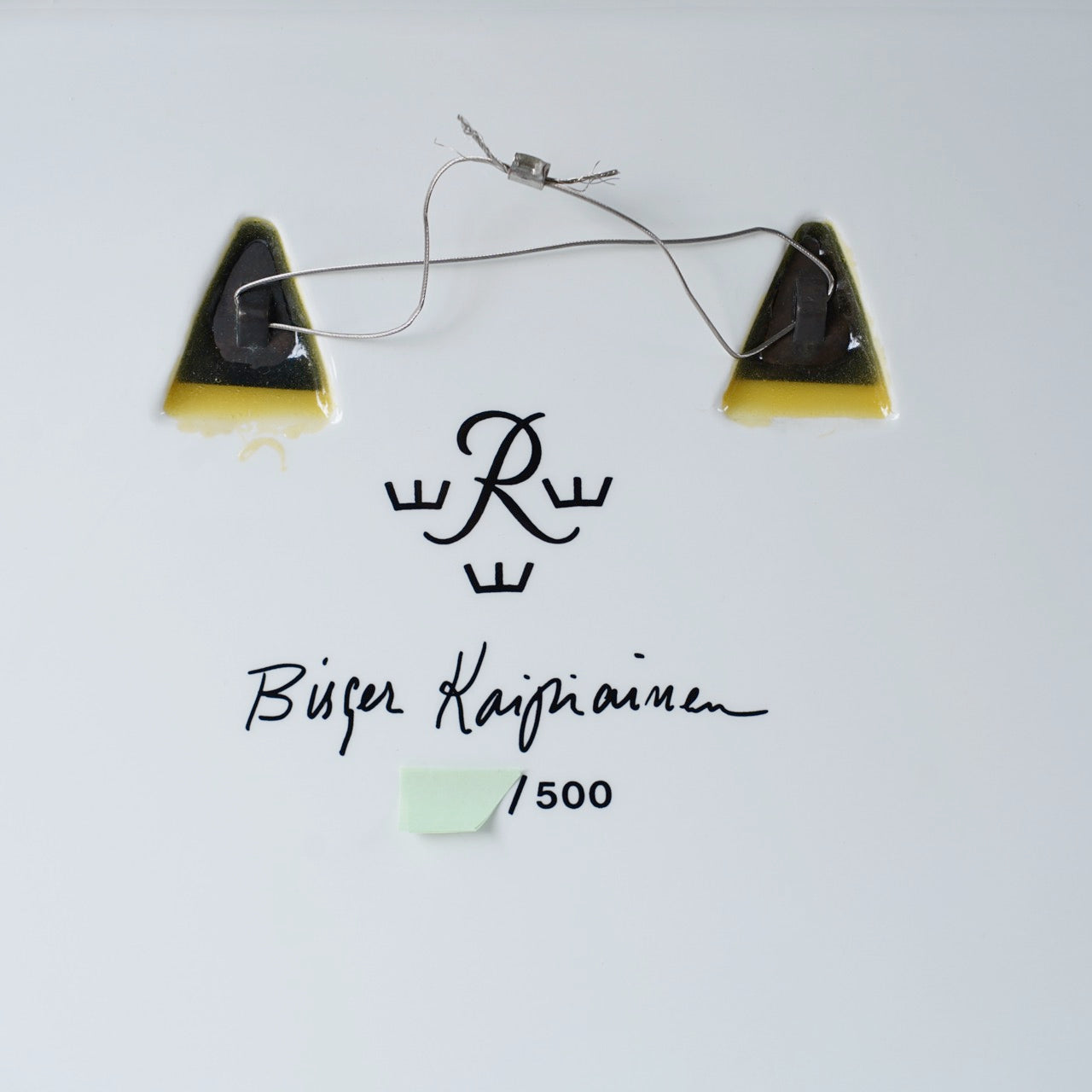 希少 ロールストランド ビルガー・カイピアイネン(Birger Kaipiainen)500点限定アートプレート 裏面(バックスタンプ)