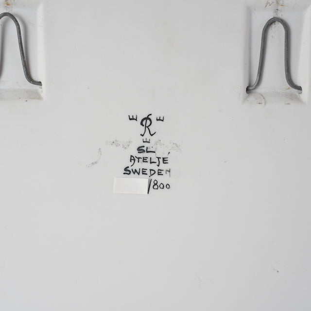 希少 800点限定 ロールストランド シルヴィア・レウショヴィウス 4羽の白い小鳥の陶板 裏面(バックスタンプ)