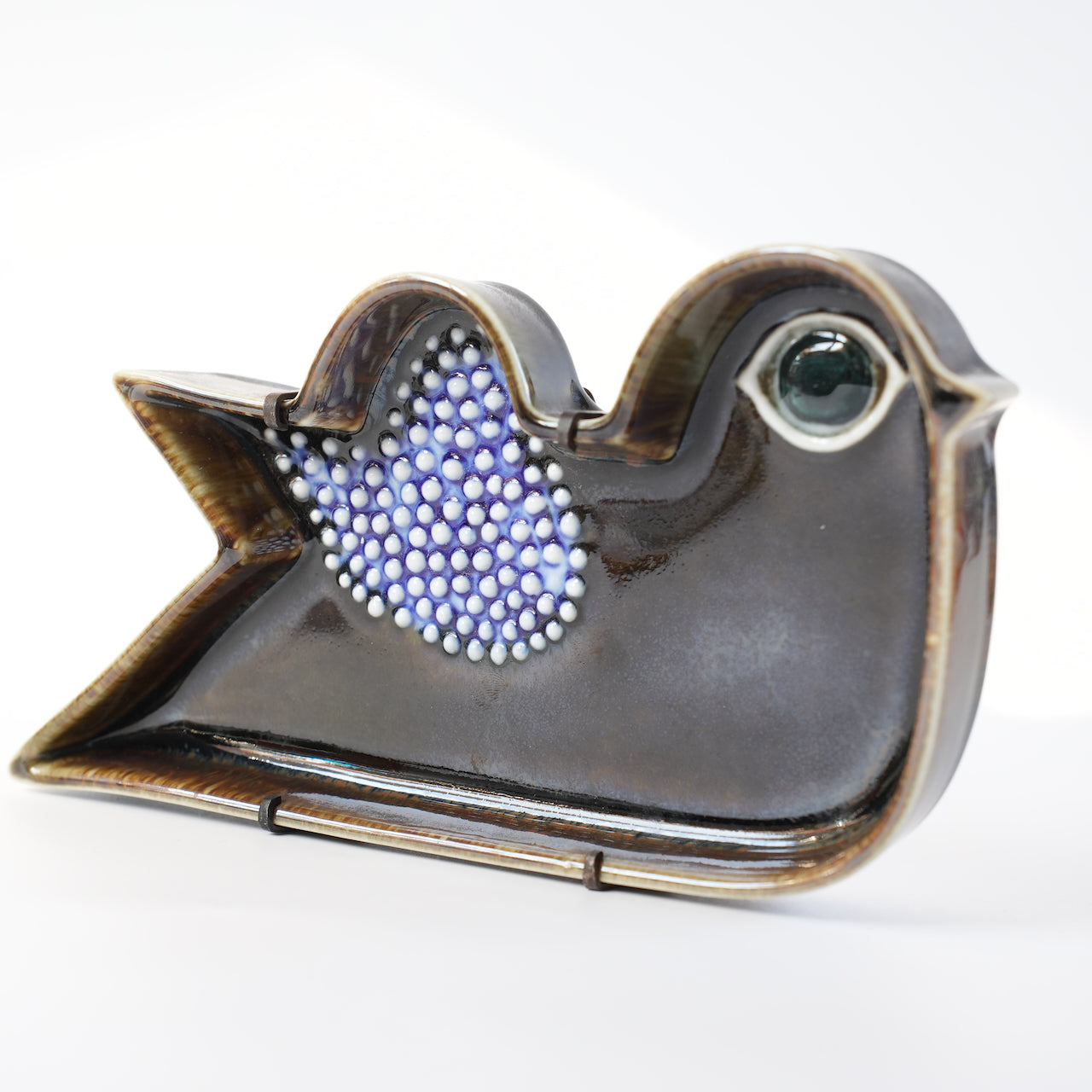 シルビア・レウショヴィウス 陶板 鳥モチーフ ロールストランド スタジオ作品 裏面(バックスタンプ)