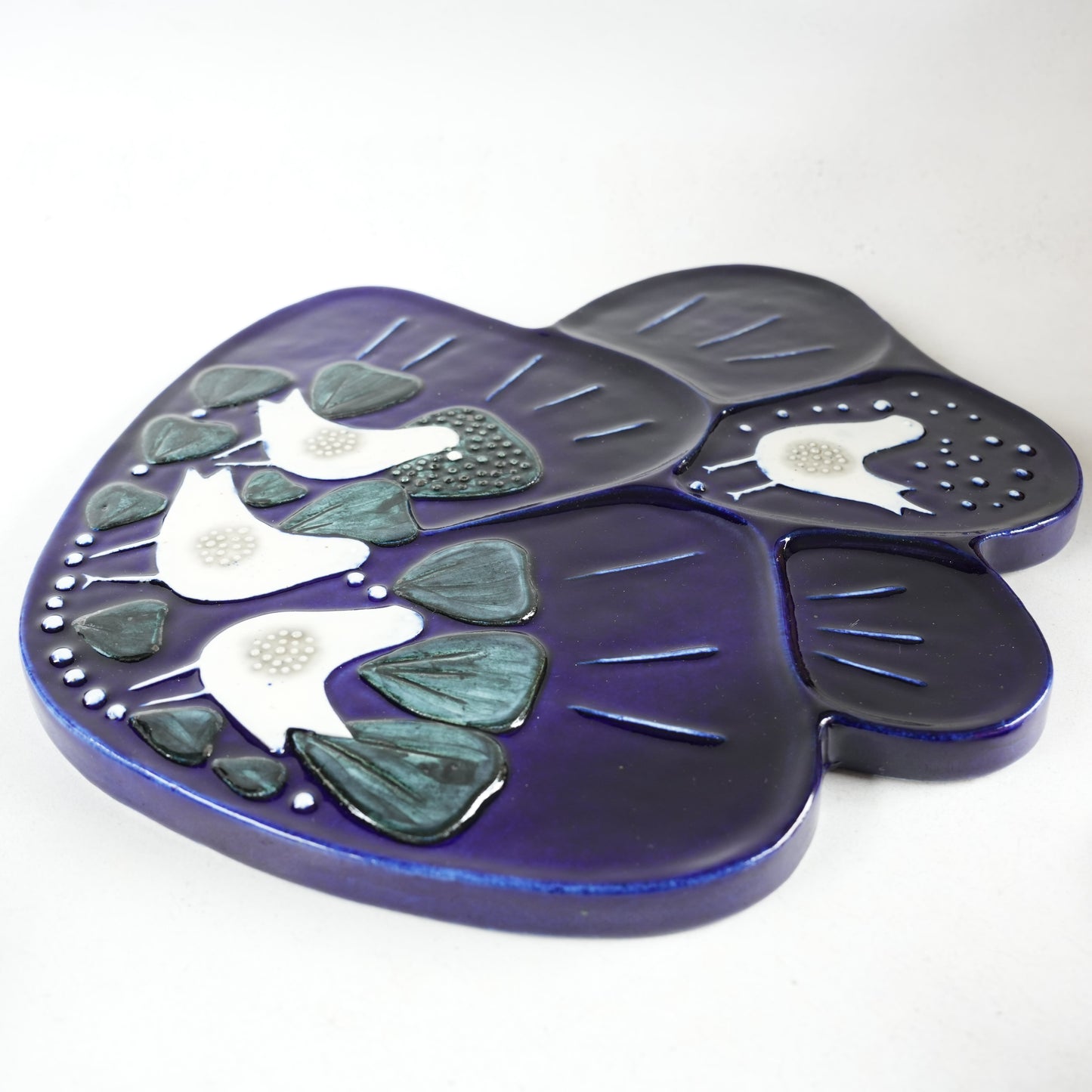 希少 ロールストランド シルヴィア・レウショヴィウス ヴィオラに集う白い小鳥の大サイズ陶板 裏面(バックスタンプ)