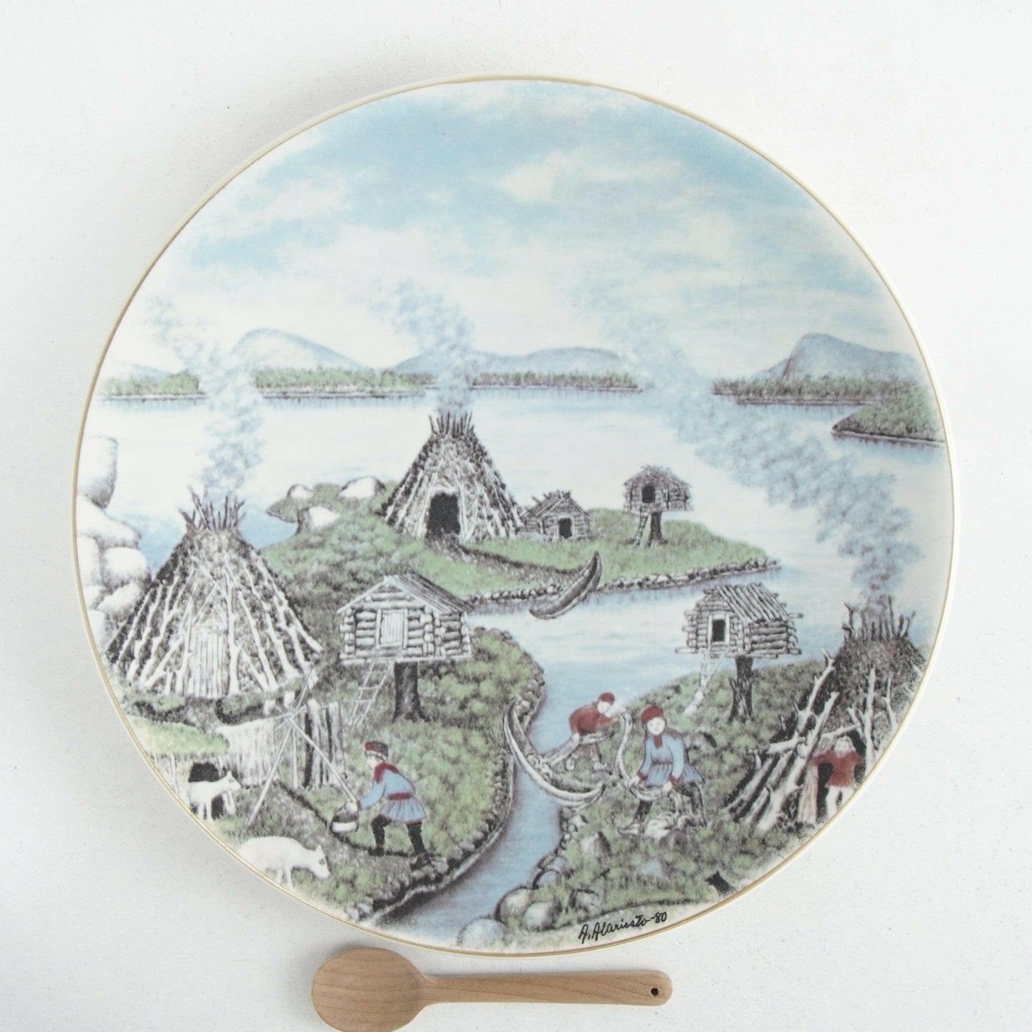 ARABIA 1980年 アンドレアス・アラリエスト(Andreas Alariesto)サーミ民族誌 記念プレート - 北欧食器タックショミュッケ