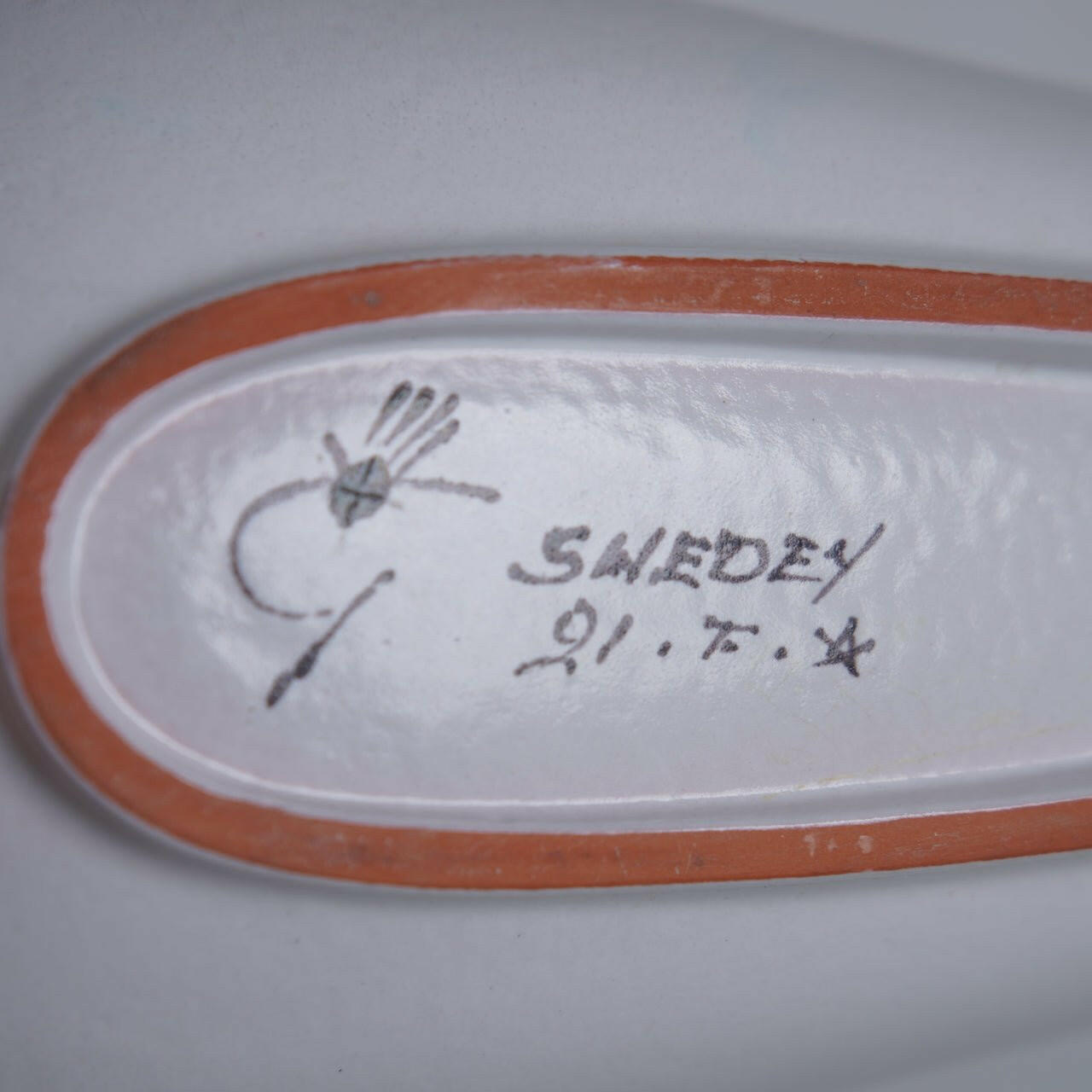 希少 1950年代 グスタフスベリ(Gustavsberg)Gスタジオ ファイアンス焼きの飾り皿 - 北欧食器タックショミュッケ