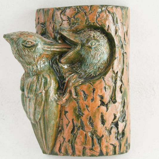 ラース・パグフェルト(Lars Pagfeldt)「キツツキの親子」の陶板 - 全体像