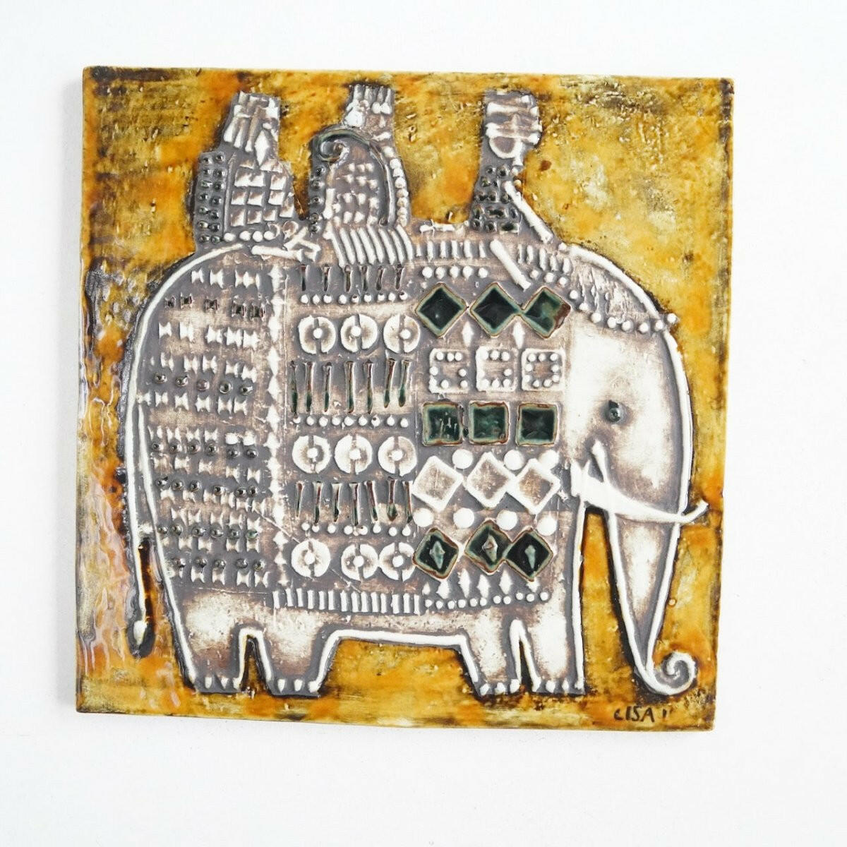 リサ・ラーソン（Lisa Larson）UNIKシリーズ陶板 象（Elefant） – 北欧