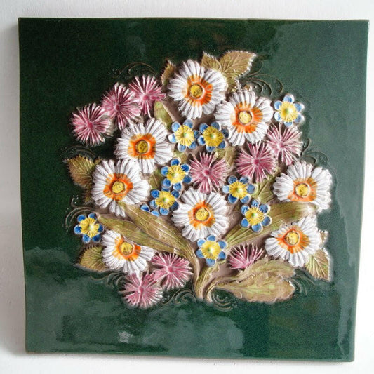 ジイ・ガントフタ 大サイズ陶板 No. 954「フラワーブーケ」 - 全体像