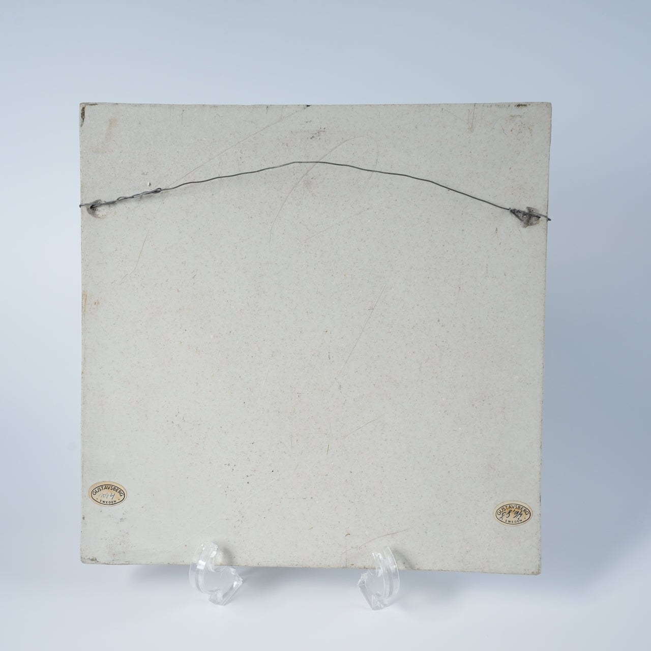 希少 ユニークピース グスタフスベリ リサ・ラーソン 白いひまわり（Solros）の陶板 陶板 Gustavsberg