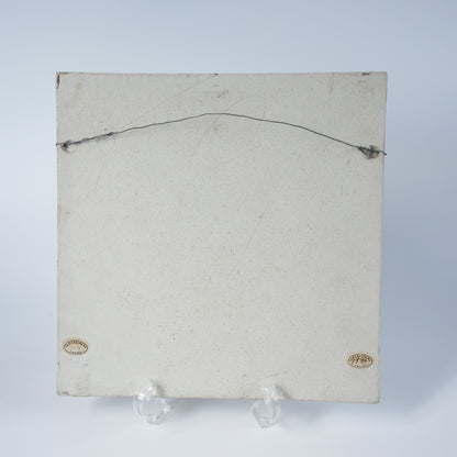 希少 ユニークピース グスタフスベリ リサ・ラーソン 白いひまわり（Solros）の陶板 陶板 Gustavsberg