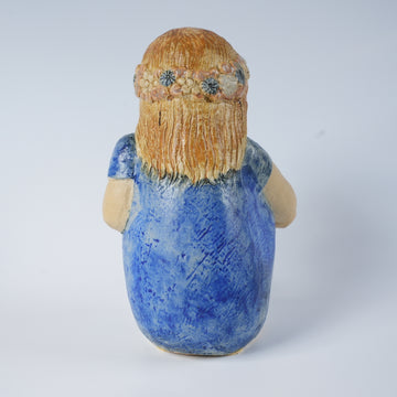 希少 リサ・ラーソン フリーランス作品 花を摘む青い服の少女 - 北欧