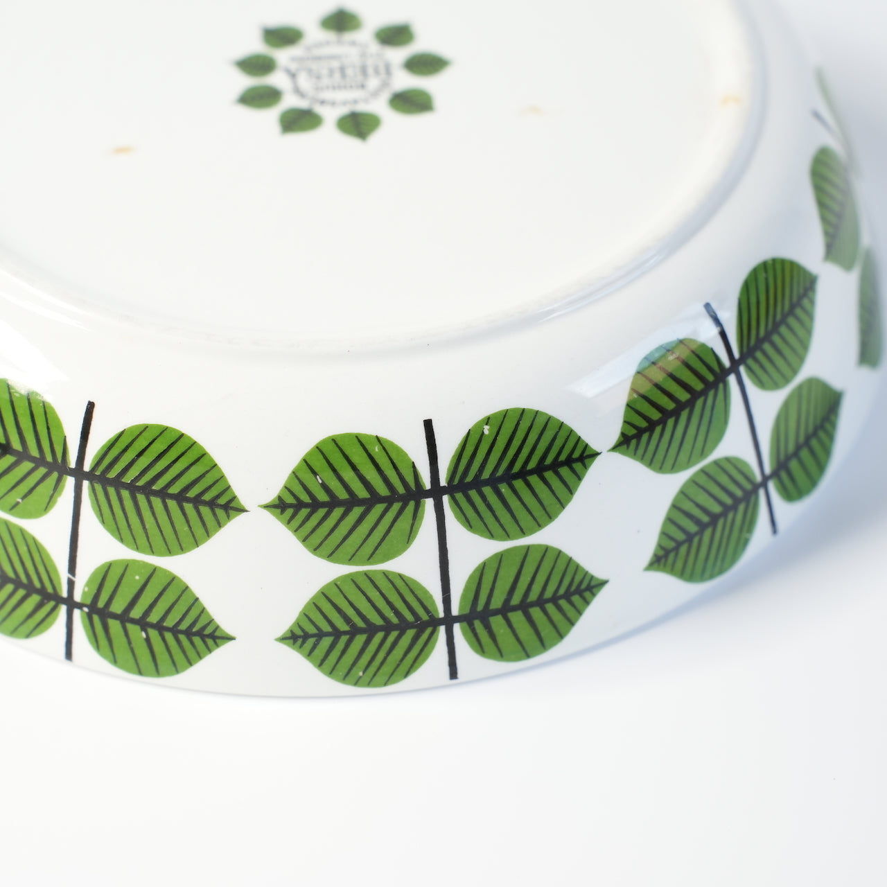 グスタフスベリ（Gustavsberg）ベルサ（Bersa）ヴィンテージ 深皿 スープ皿 ボウル 17cm 3の緑の葉っぱ模様