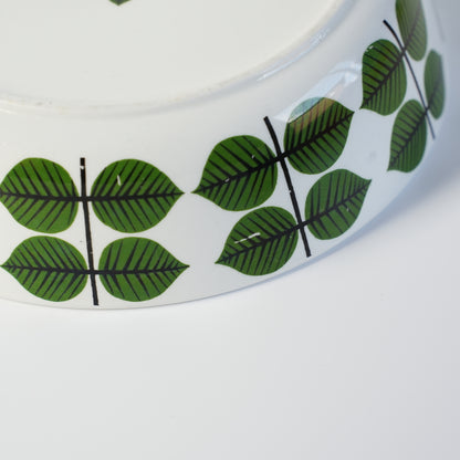 グスタフスベリ（Gustavsberg）ベルサ（Bersa）ヴィンテージ 深皿 スープ皿 ボウル 17cm 4の葉っぱ柄のアップ