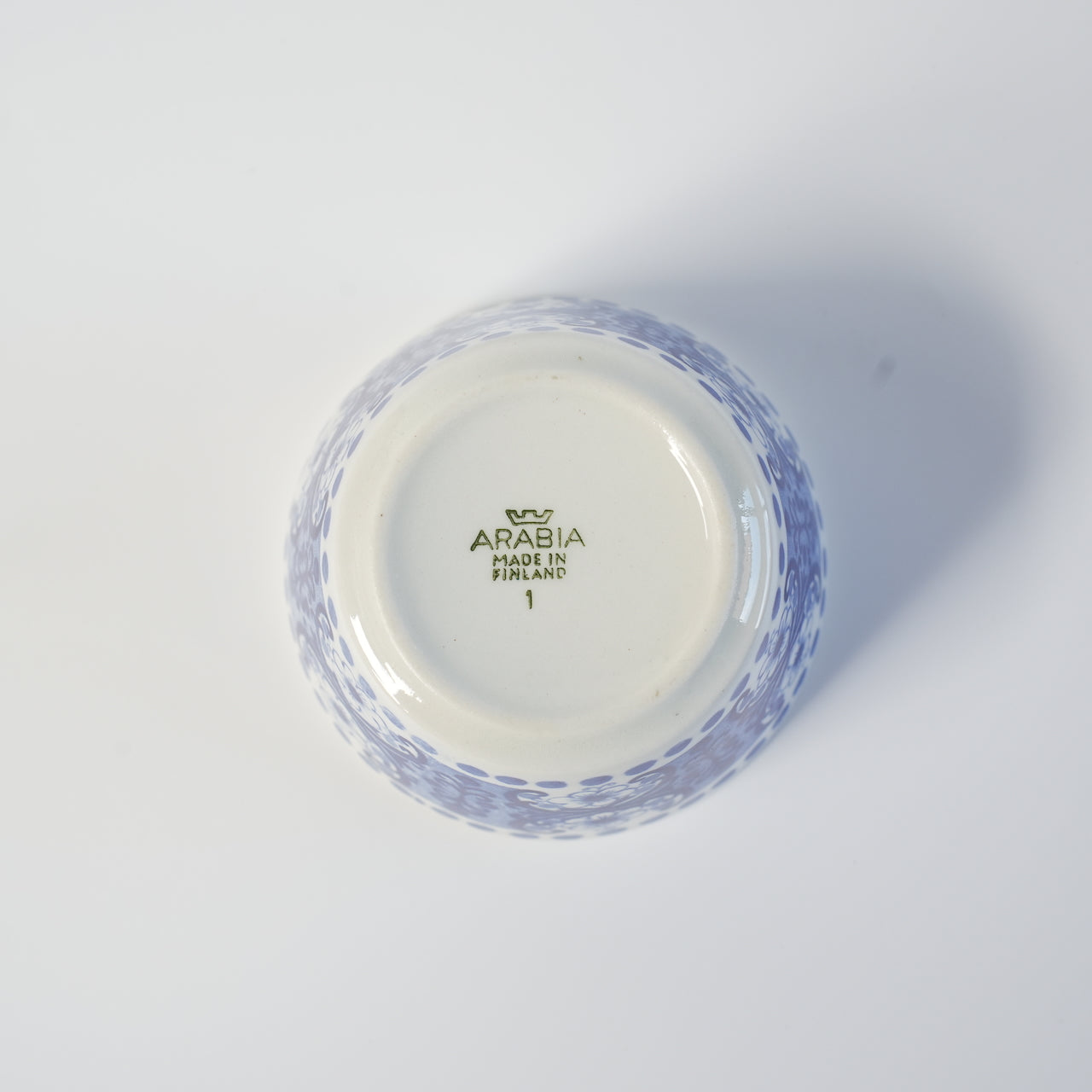 ARABIA アリ（Ali）シュガーボウルの底面、フィンランド製の印刷されたロゴマーク
