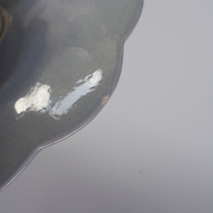 訳あり リサ・ラーソン Kスタジオ マリーン ケーキスタンド ケーキ皿の藍色陶器の詳細アップ画像