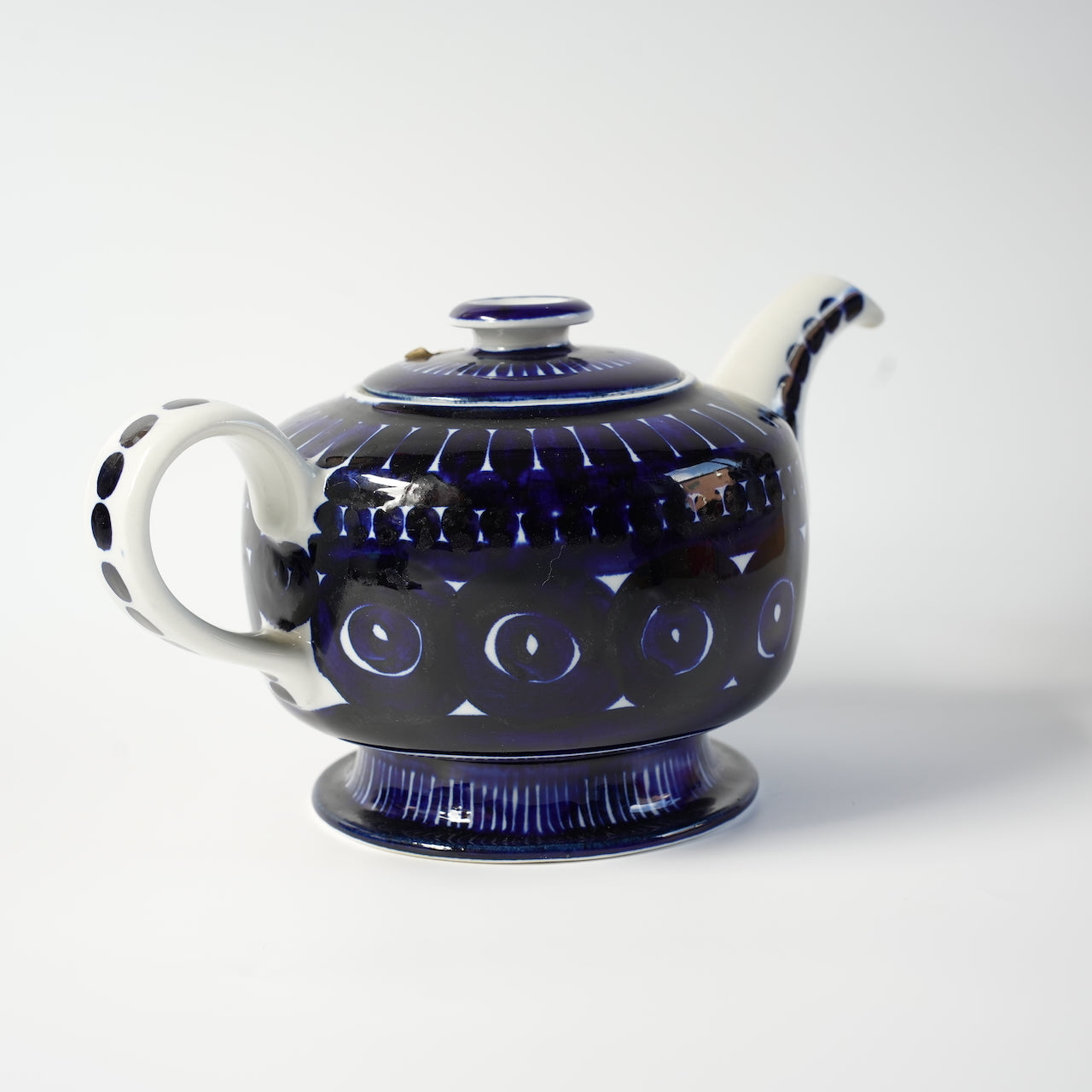 貫入あり ARABIA バレンシア（Valencia）コーヒーポットのハンドペイントデザイン