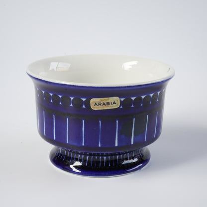 ARABIA（アラビア）バレンシア（Valencia）シュガーボウルの画像。濃いコバルトブルーのデザインが特徴。