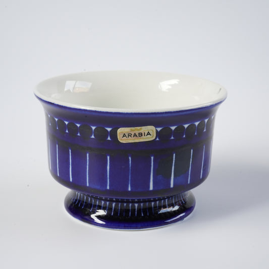 ARABIA（アラビア）バレンシア（Valencia）シュガーボウルの画像。濃いコバルトブルーのデザインが特徴。