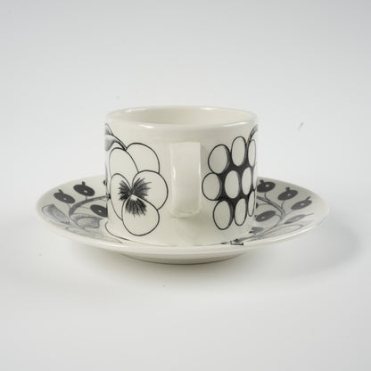 初期モデル アラビア（ARABIA）パラティッシ（Paratiisi）ブラック ティーカップ＆ソーサー - 北欧食器タックショミュッケ