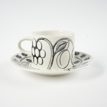 初期モデル アラビア（ARABIA）パラティッシ（Paratiisi）ブラック ティーカップ＆ソーサー - 北欧食器タックショミュッケ