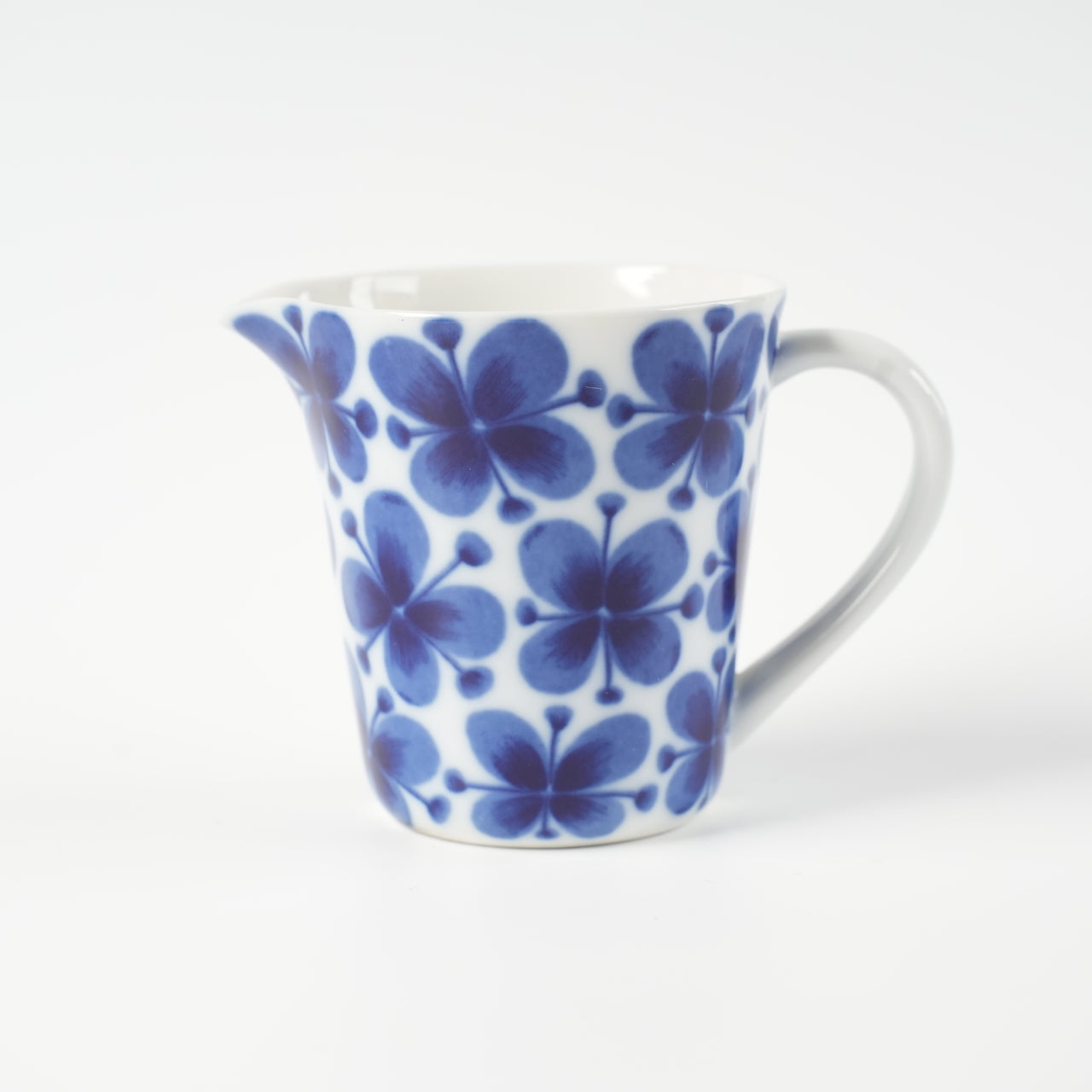 希少フォルム ロールストランド モナミ（Mon amie）クリーマーの画像、青い花柄デザインのヴィンテージクリーマー。