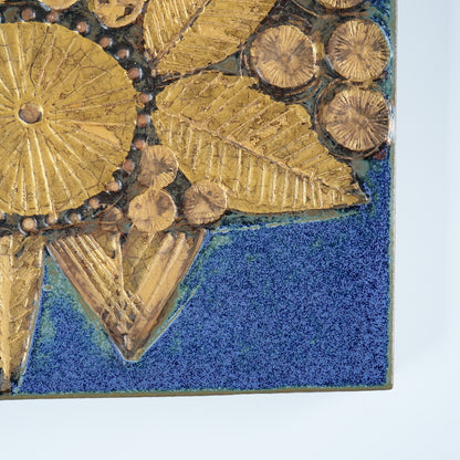 希少色 リサ・ラーソン グスタフスベリ 黄金色の雄鶏（Tuppfågel）の陶板 - 北欧食器タックショミュッケ