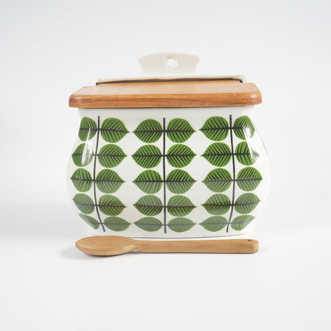 グスタフスベリ ベルサ ソルトボックス ヴィンテージ 希少品 緑の葉柄