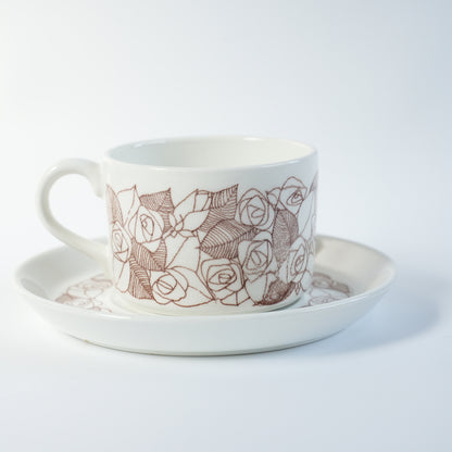 稀有 Gustavsberg Rosenfalt 茶杯和茶碟 1