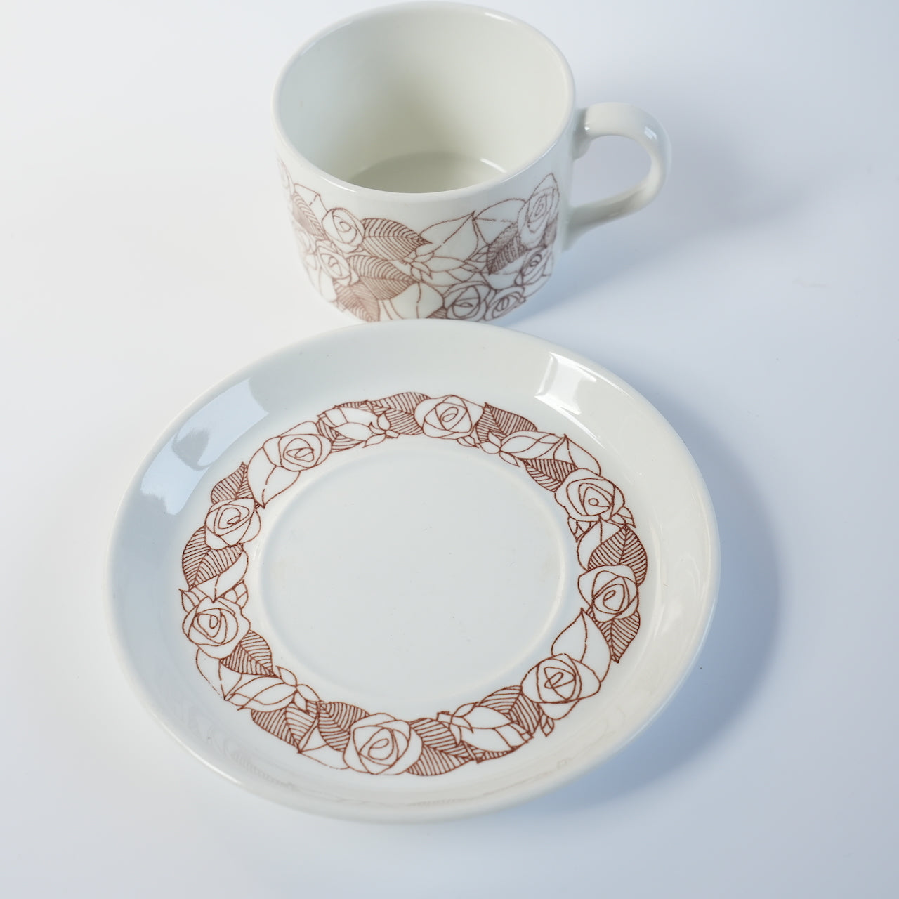 稀有 Gustavsberg Rosenfalt 茶杯和茶碟 1