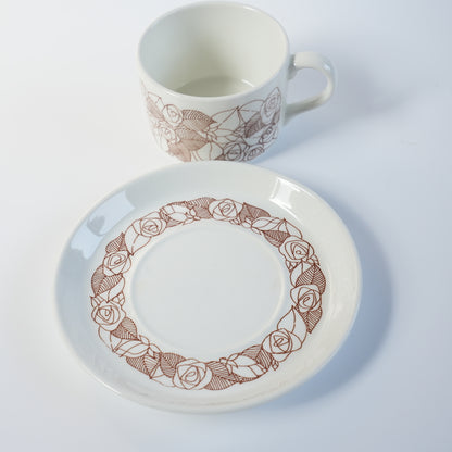 稀有 Gustavsberg Rosenfalt 茶杯和茶碟 1