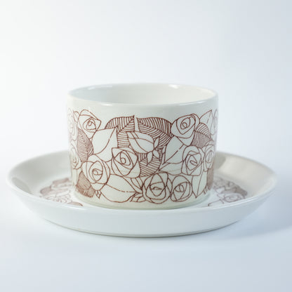 稀有 Gustavsberg Rosenfalt 茶杯和茶碟，2 件