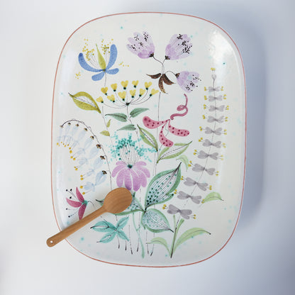 Stig Lindberg G Studio 大型陶器装饰盘，由 Inge Klink 设计，1950 年代