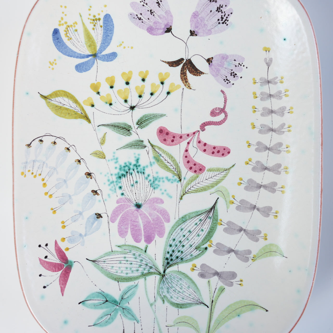 Stig Lindberg G Studio 大型陶器装饰盘，由 Inge Klink 设计，1950 年代