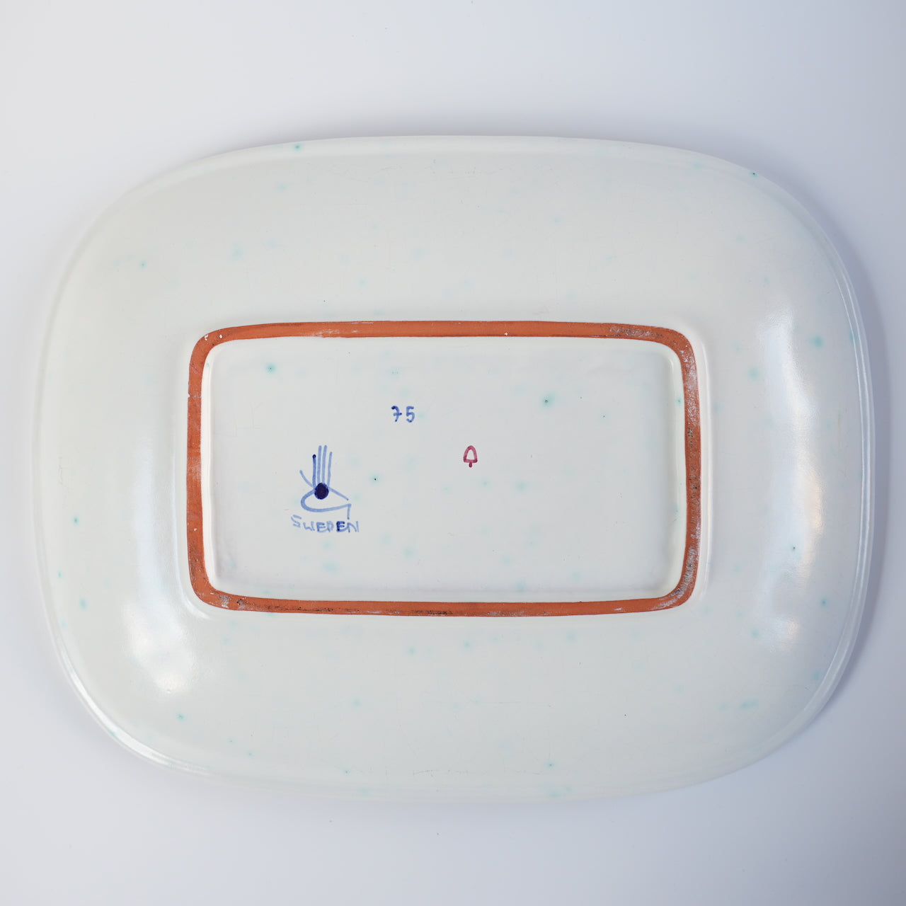 Stig Lindberg G Studio 大型陶器装饰盘，由 Inge Klink 设计，1950 年代