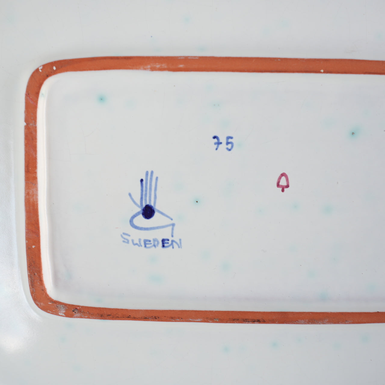 Stig Lindberg G Studio 大型陶器装饰盘，由 Inge Klink 设计，1950 年代