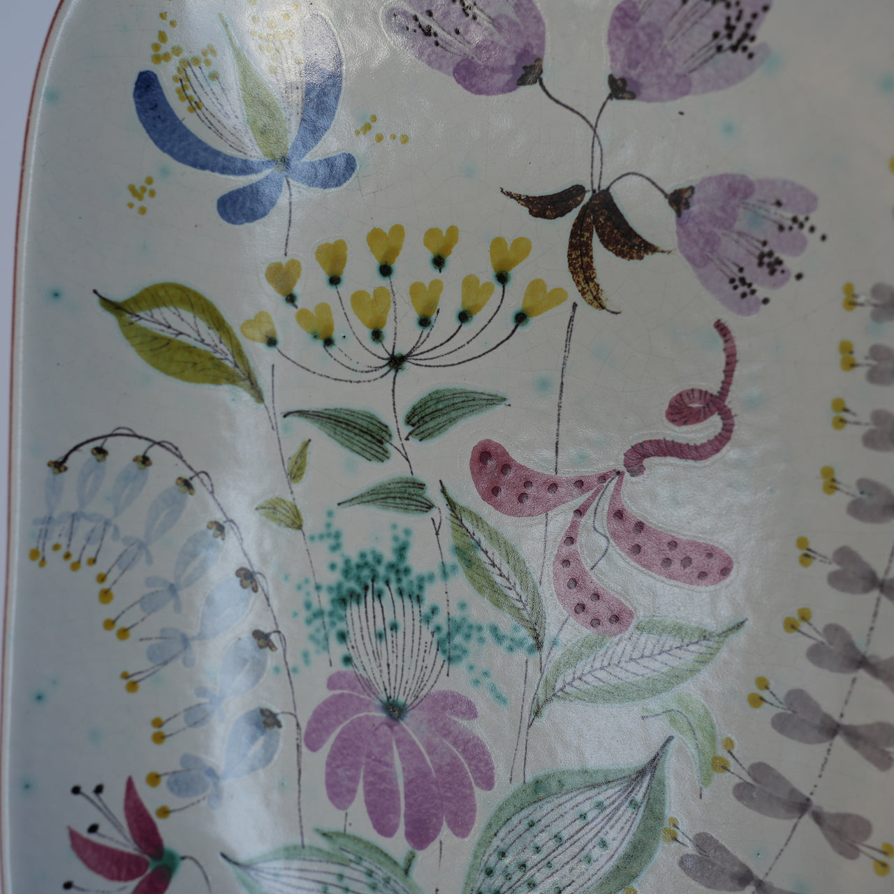 Stig Lindberg G Studio 大型陶器装饰盘，由 Inge Klink 设计，1950 年代