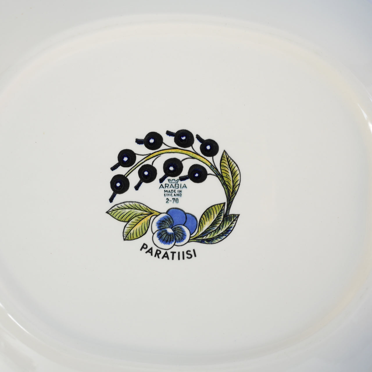 罕见的 Arabia Paratiisi 特大椭圆形盘子，36 厘米，带有 Viola 标志