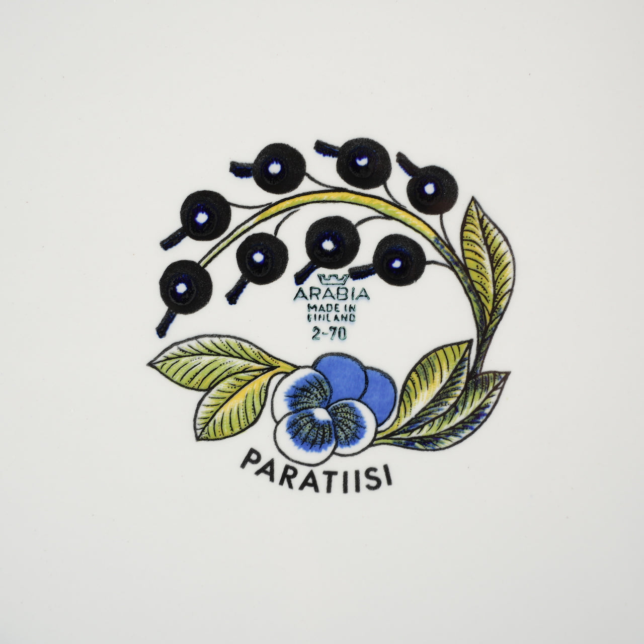 罕见的 Arabia Paratiisi 特大椭圆形盘子，36 厘米，带有 Viola 标志