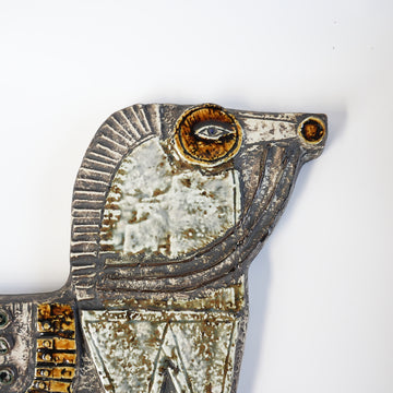 リサラーソン 陶板　馬 美品】リサラーソン Lisa Larson 陶板 乗馬 騎手 馬 プレート