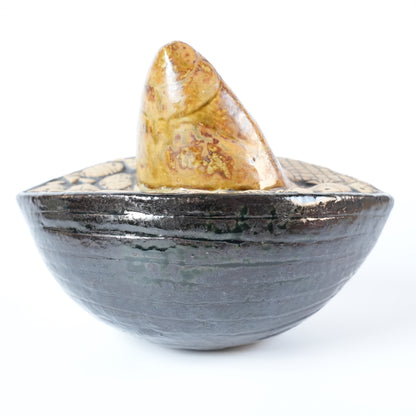 稀有颜色 Lisa Larson 渔夫（Fiskare i båt）物品 棕色衣服和黑色船体 稀有颜色变体