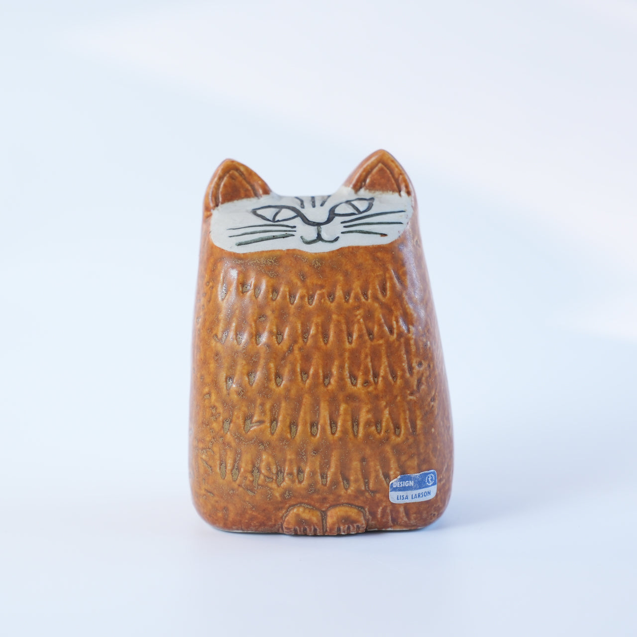 リサ・ラーソン 小さな猫（Liten Katt）オレンジ 1965年 グスタフスベリ オリジナルシール付き