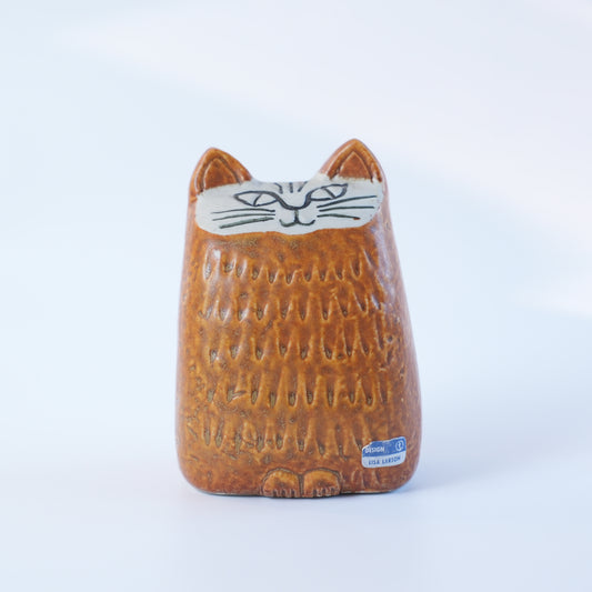 リサ・ラーソン 小さな猫（Liten Katt）オレンジ 1965年 グスタフスベリ オリジナルシール付き